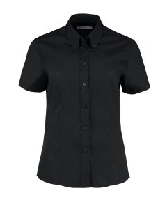 Women's Corporate Oxford Blouse Short-Sleeved-8-Black