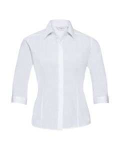 Russell Women's ¾ Sleeve Fitted Poplin Shirt